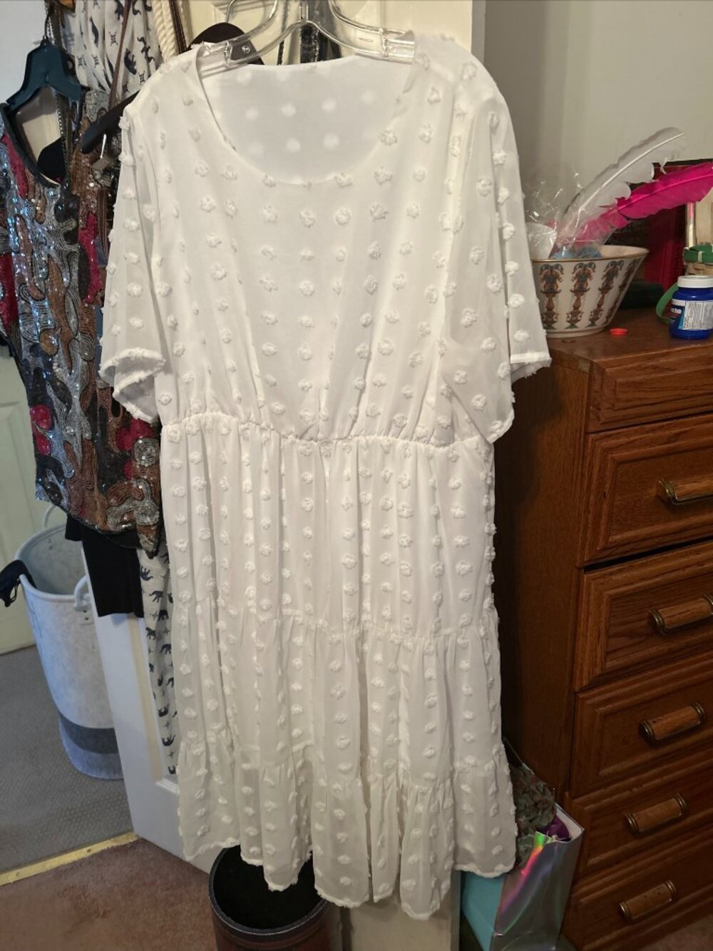 LADIES  SWISS DOT BOHO DRESS